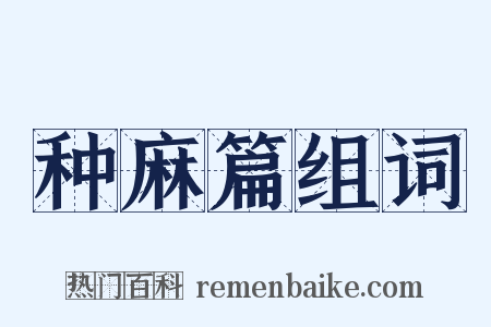种麻篇组词是什么意思的图片